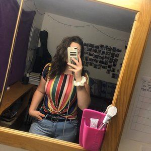 Colored striped crop top